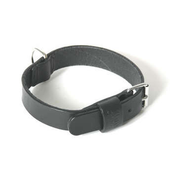 Collier pour chiens bords ronds noir : L. 20/45cm