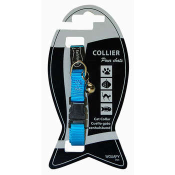 Collier chat Basic Line : Nylon, Bleu