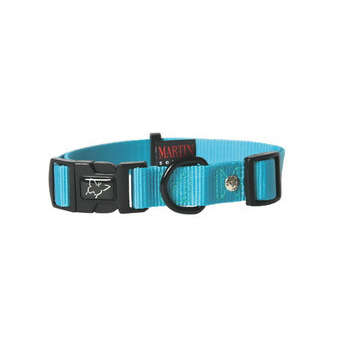 Collier pour chiens en nylon réglable 55 cm turquo