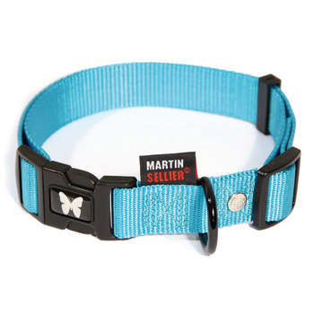 Collier pour chiens en nylon réglable 65 cm turquo