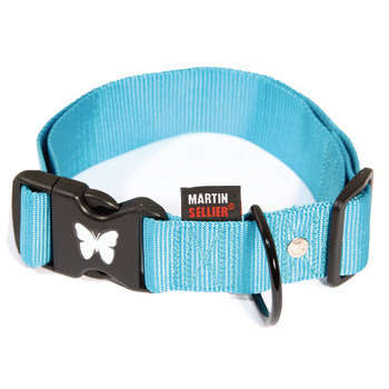 Collier pour chiens en nylon réglable 70 cm turquo