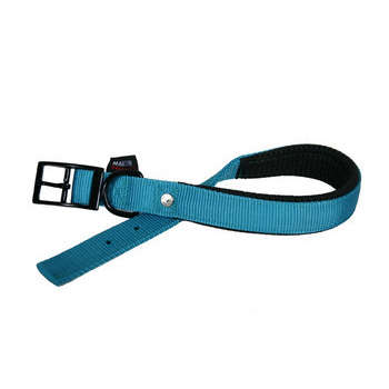 Collier chien : nylon, turquoise, 2x45cm