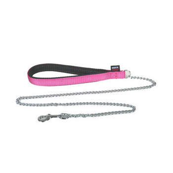 Laisse chien fine : nylon rose 100X2cm