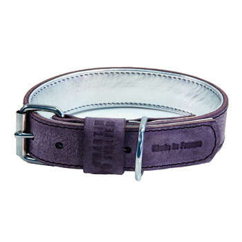 Collier cuir Dakota : parme, L50 l3 cm