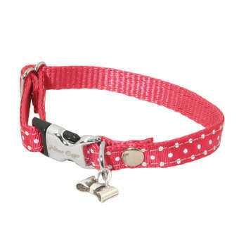 Collier petit chien ois XS : nylon rose 27cm