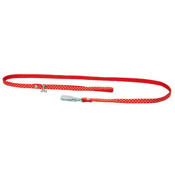 Laisse nylon Pois rouge largeur de 1 cm et longueu