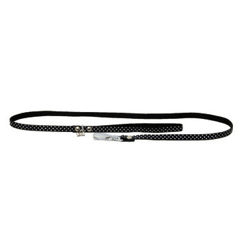 Laisse nylon Pois noir largeur de 1 cm et longueur