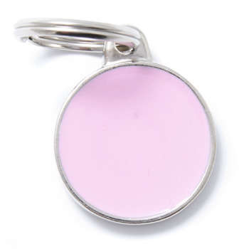 Médaille collier MyFamily : grand cercle rose