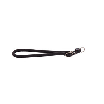 Collier semi étrangleur rond, en nylon: noir 65cm