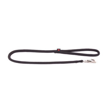Laisse pour chien, en nylon: rond uni noir L. 1 m
