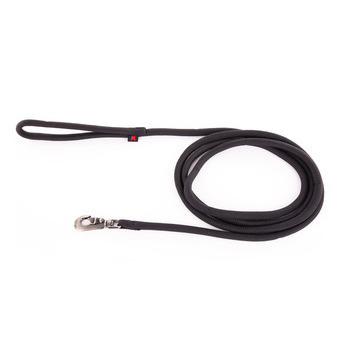 Longe pour chien, en nylon: rond uni noir L. 3 m