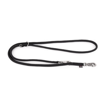 Laisse multiposition, en nylon: rond noir L. 180 c