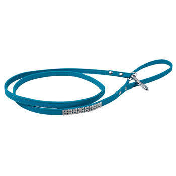Laisse chien Strass Petmini,Simili cuir bleu : L.