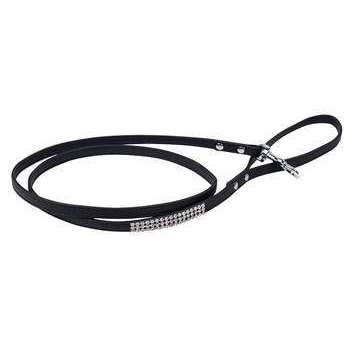Laisse chien Strass Petmini,Simili cuir Noir : L.