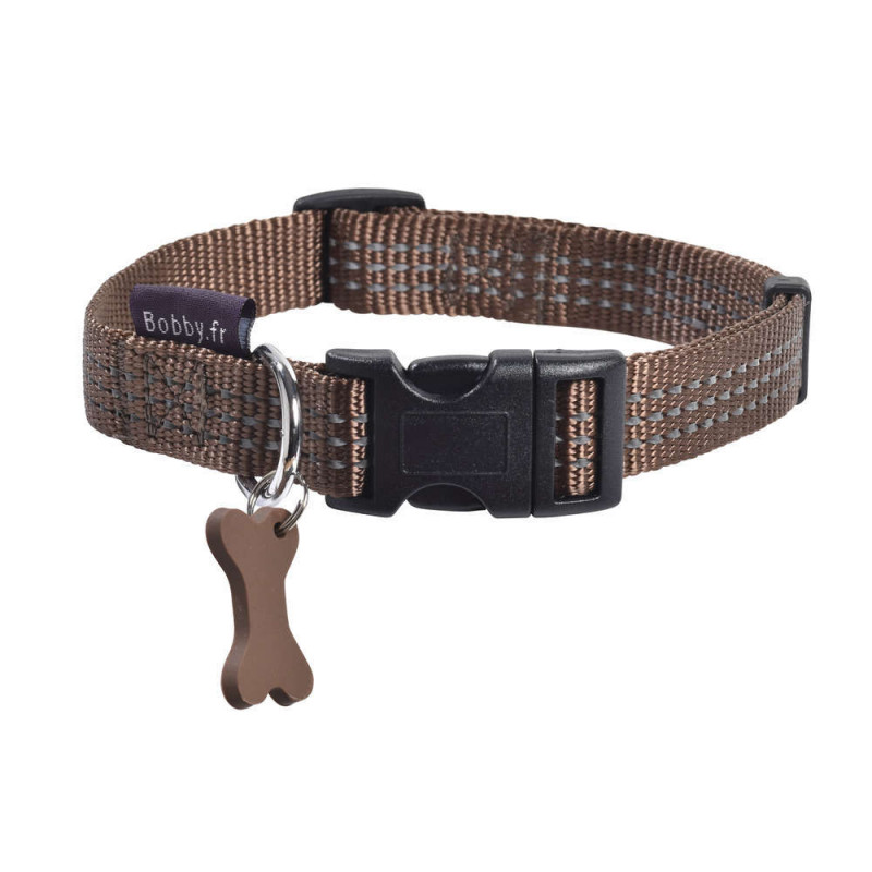 Collier Safe pour chien de couleur marron et de ta