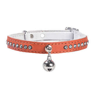 Collier chien Éclat : cuir orange