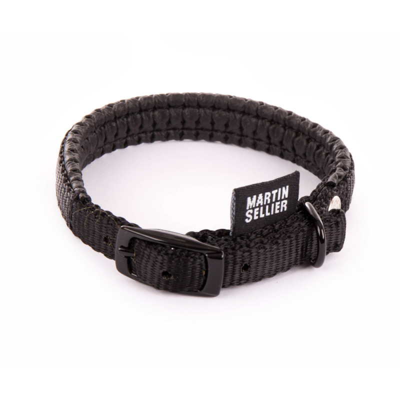 Collier confort pour chien, en nylon, coloris noir