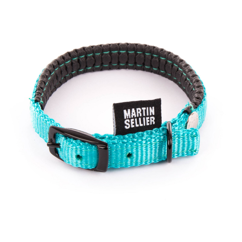 Collier confort pour chien, en nylon, coloris turq
