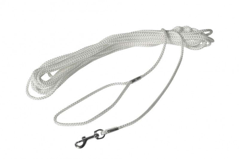 Longe pour chien cordeau nylon blanc 10m