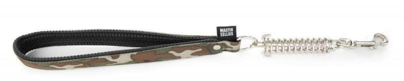 Laisse métal camouflage pour chien 25-50cm marron
