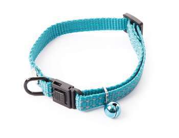 Collier réglable pour chat, nylon, bleu