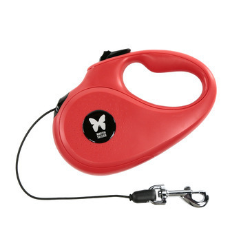 Laisse retractable + cordon M Rouge 5M