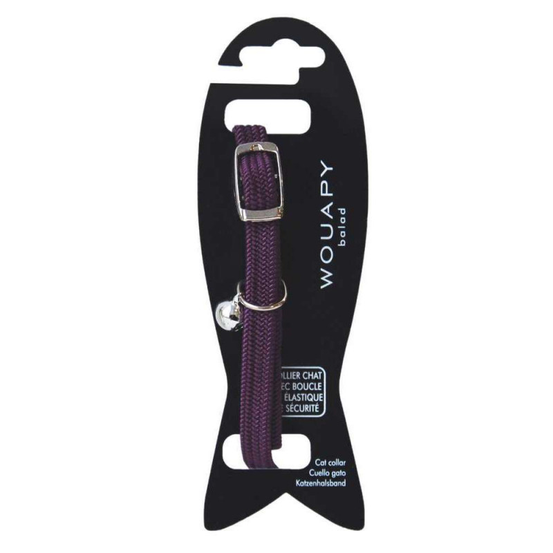Collier elastic violet pour chat