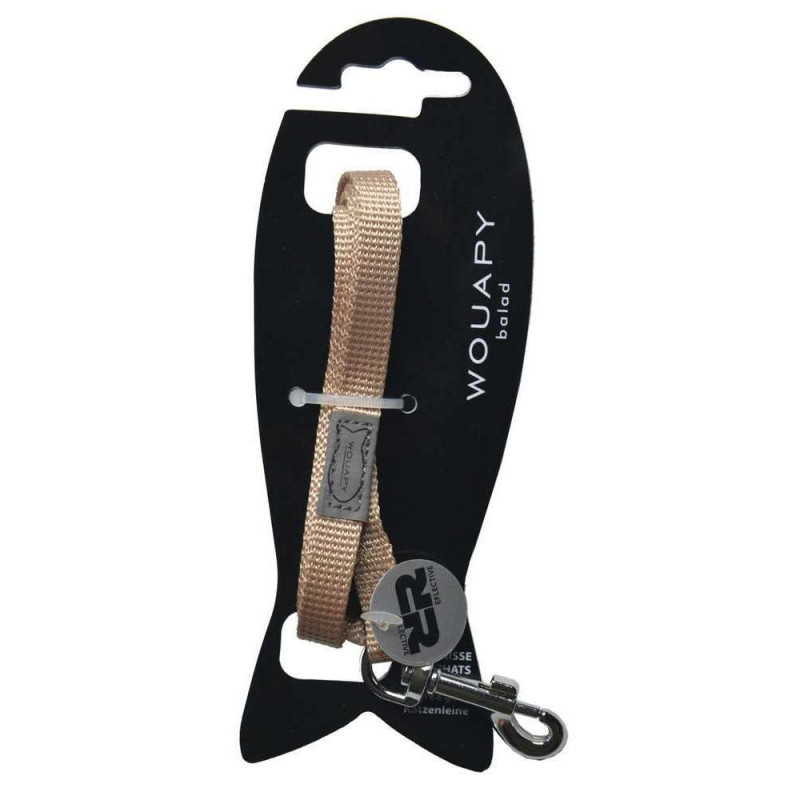 Laisse chat basic line 1,20 m beige pour chien