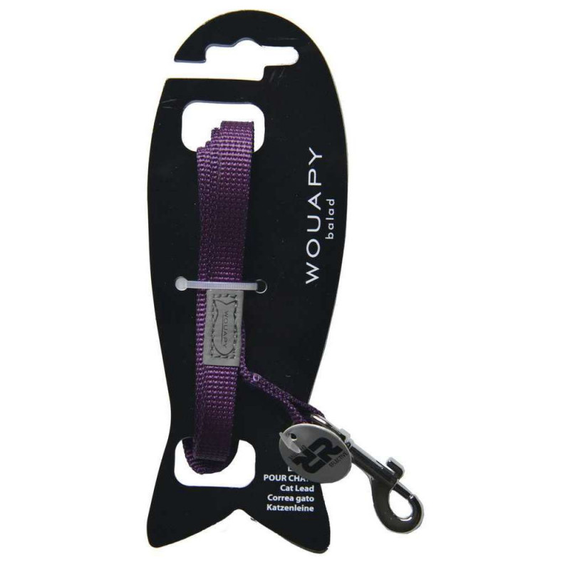 Laisse chat basic line 1,20 m violet pour chat