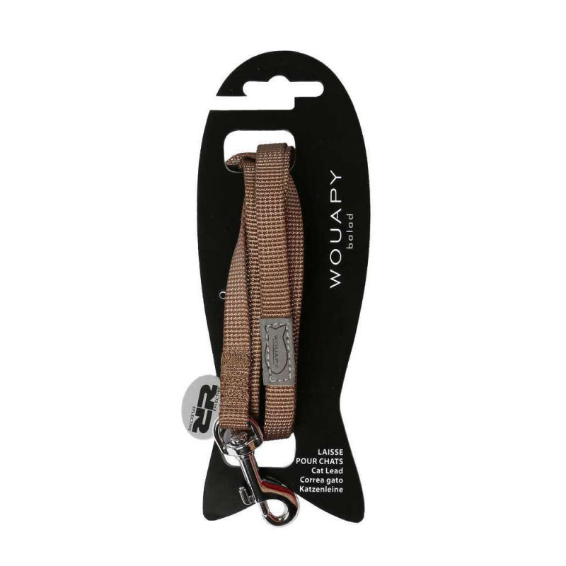 Laisse chat basic line 1,20 m taupe pour chat