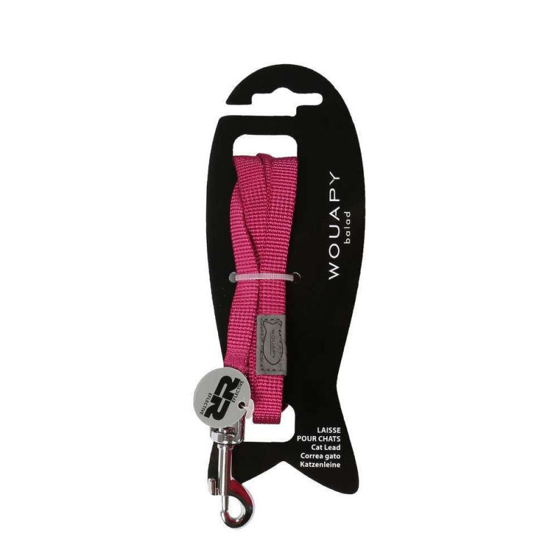 Laisse chat basic line 1,20 m fushia pour chat