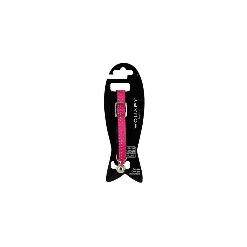 Collier style pois fushia pour chat