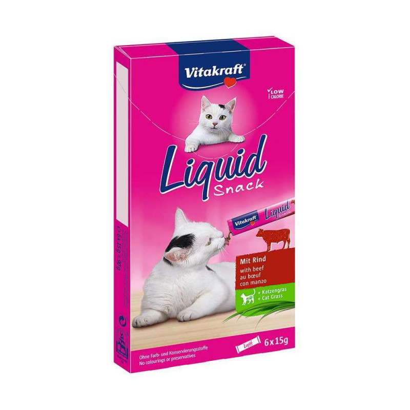 Friandise liquide au buf pour chat 6x15g