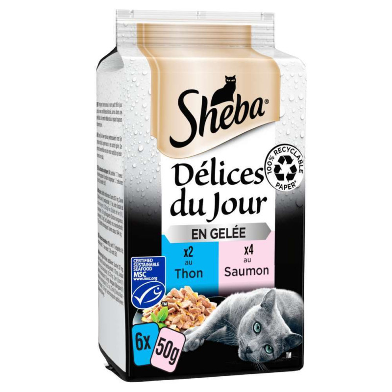 Délices du Jour aux poissons - en gelée 6x50g pour