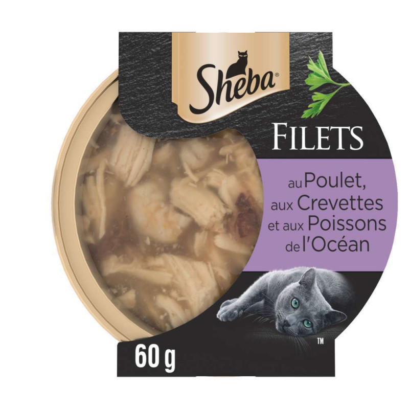 Filets poulet, crevettes et poissons de l'Océan po