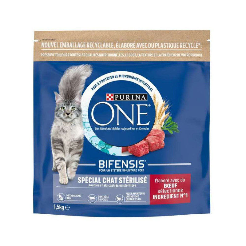 Croquettes Chat Stérilisé - boeuf - 7,5 kg