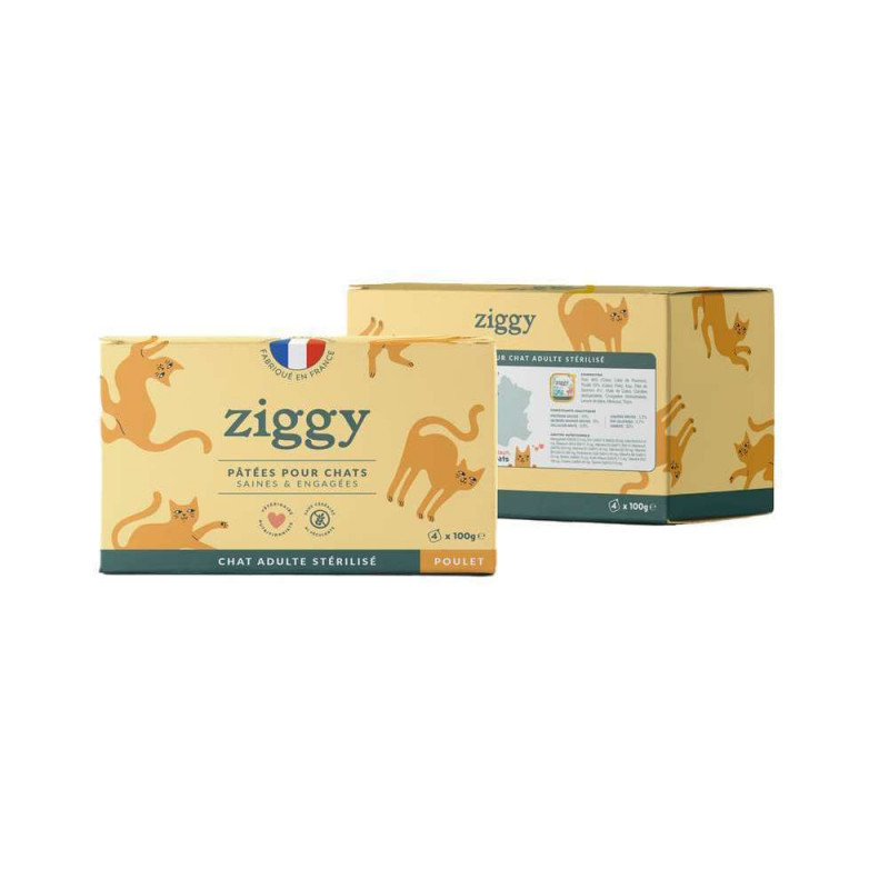 Pâtée pour chat stérilisé poulet 4x100g