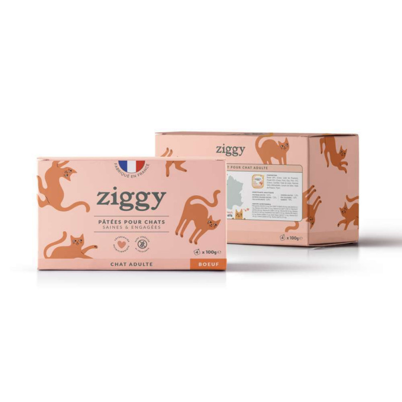 Pâtée pour chat buf 4x100g