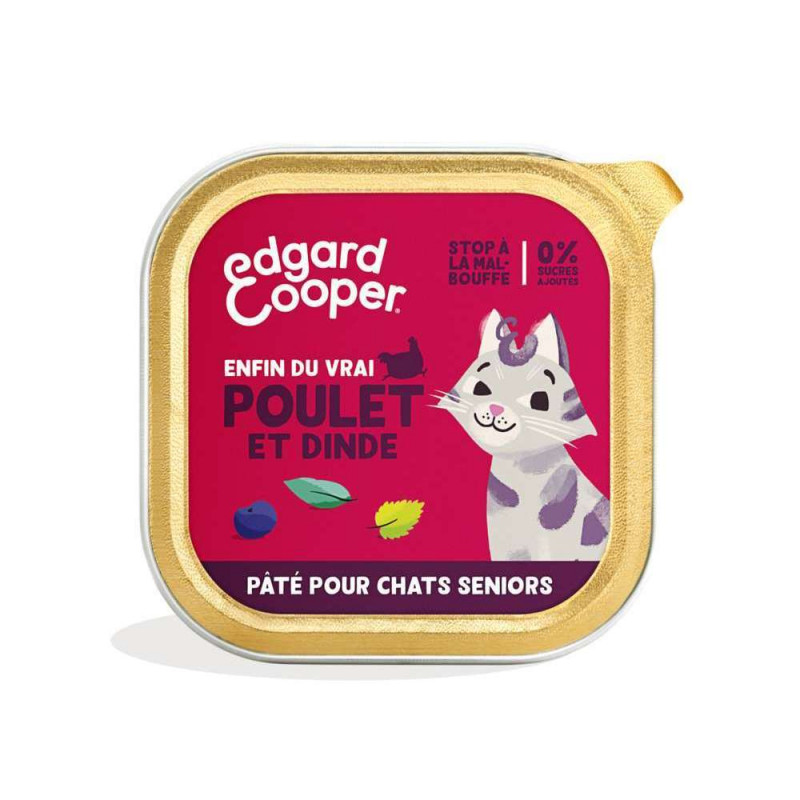 Pâtée poulet/dinde chat senior : boîte, 85g