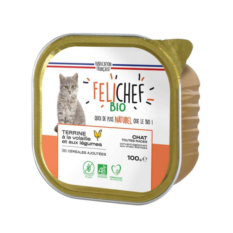 Terrine à la volaille bio Chat 100g