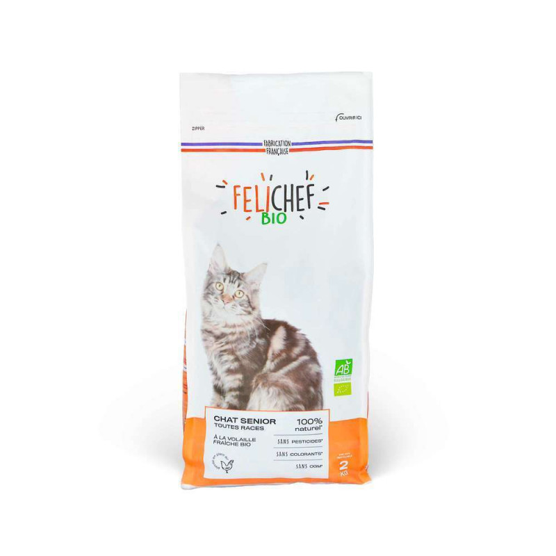 Croquettes à la volaille Bio pour chat sénior - Sa