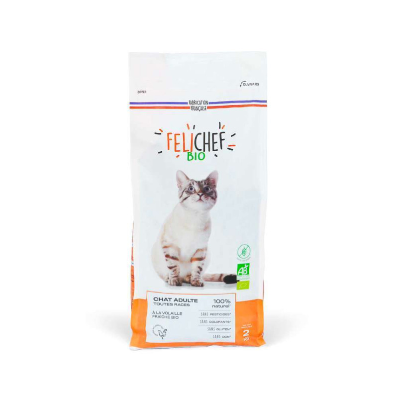 Croquettes à la volaille bio sans céréales Chat ad