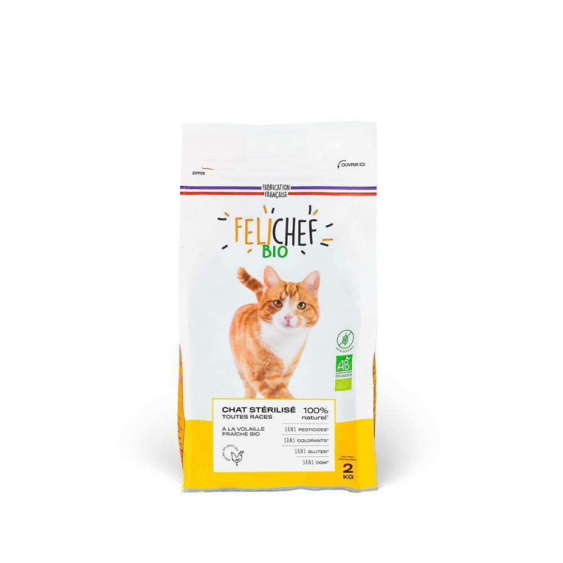 Croquettes à la volaille bio sans céréales Chat st