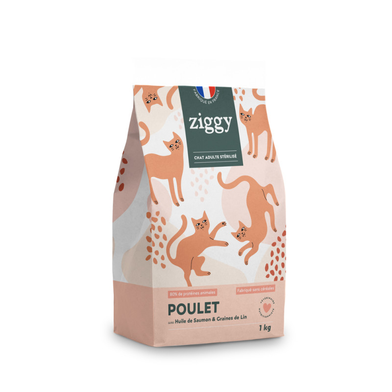 Croquettes pour chat adulte stérilisé au poulet 1k