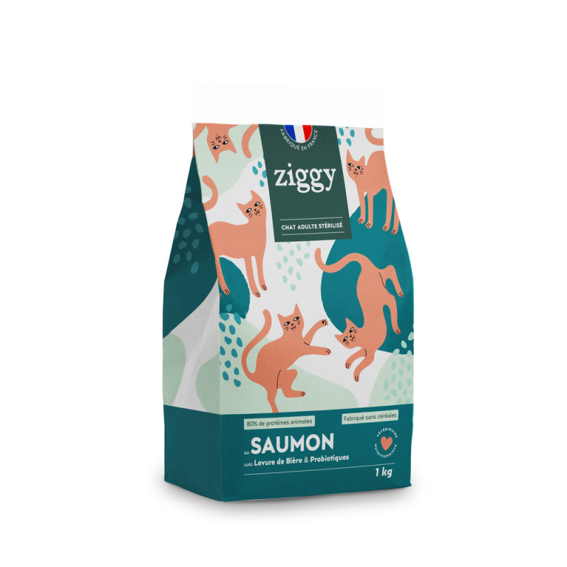Croquettes pour chat adulte stérilisé au saumon 1k