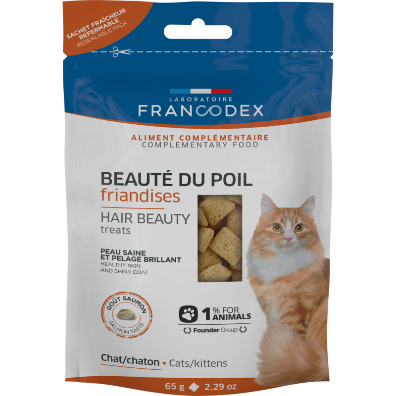 Friandises beauté du poil goût saumon pour chat 65