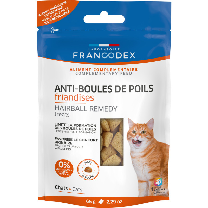 Friandises Anti-boules de poils pour chat au malt
