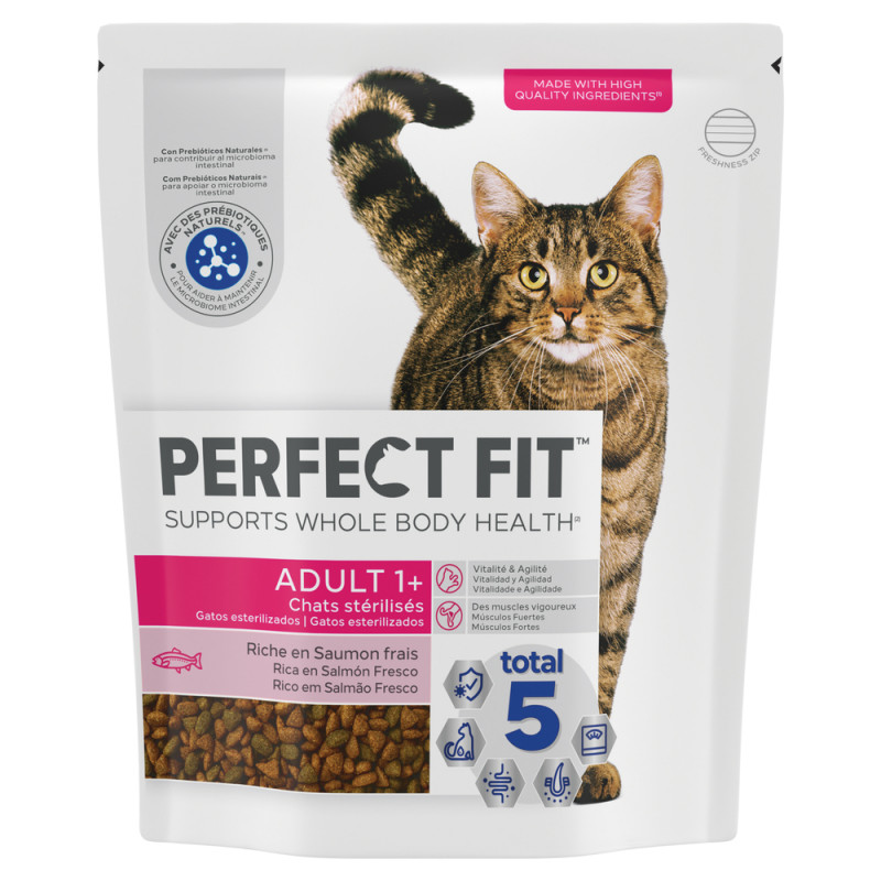 Croquettes Adult 1+ au saumon pour chat stérilisé