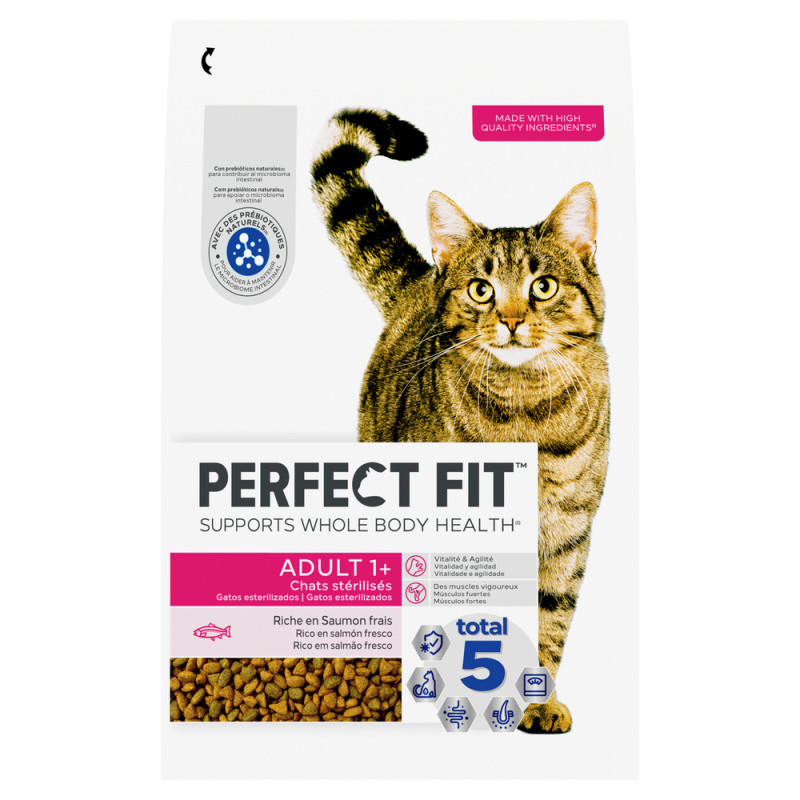 Croquettes Adult 1+ au saumon pour chat stérilisé