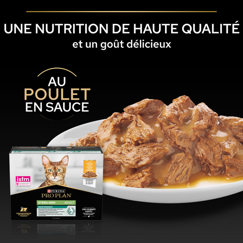 Pro plan sterilised maintenance buf & poulet pour